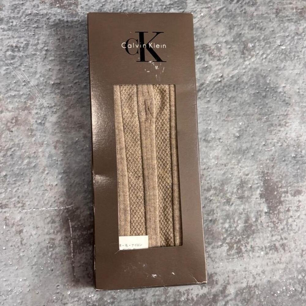 Vintage Calvin Klein Tan Dress Socks. Wool & Cotton Made In Japan.